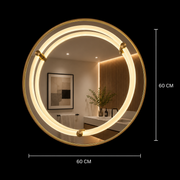 Lustro Giga LED, 80x60cm, srebrne, dotykowe, światło 6000K