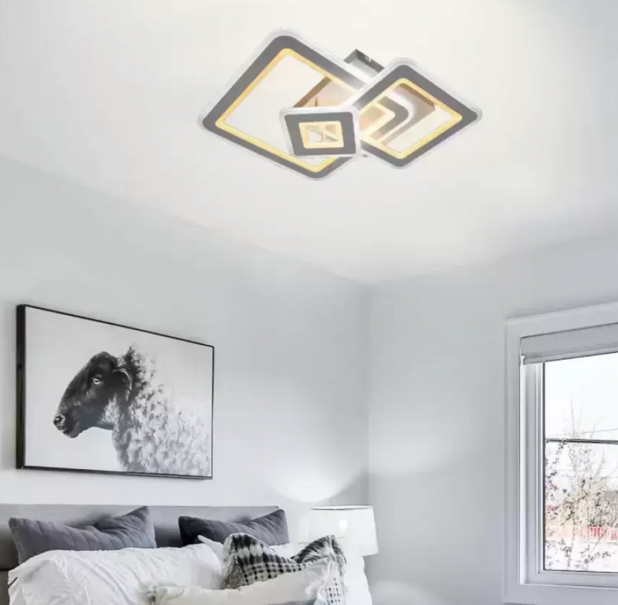 Żyrandol LED z pilotem Hortensia 190W Możliwość przyciemniania Biały
