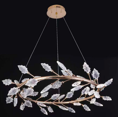 Żyrandol kryształowy, LED, TOCCATA Largo, 36 W, światło neutralne, średnica 60 cm, złoty, regulowana wysokość