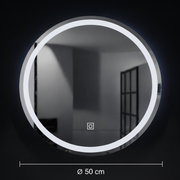 Okrągłe lustro LED, 70 cm, Basic Touch