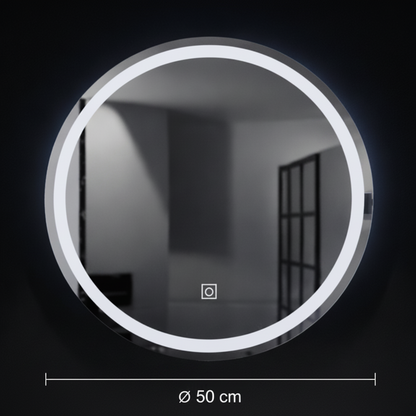 Okrągłe lustro LED, 70 cm, Basic Touch