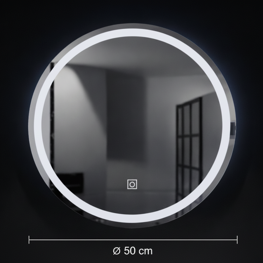 Okrągłe lustro LED, 70 cm, Basic Touch