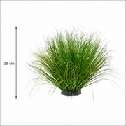 Planta Artificială Tufă de Iarbă Tip Ceapă Curbată, 38 cm, Densitate Medie, Verde, Fără Ghiveci