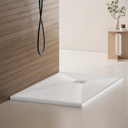 Brodzik prostokątny 80x120 cm, wąski 3 cm, biały połysk Dom i ogród Domyślny tytuł Alessandro Design
