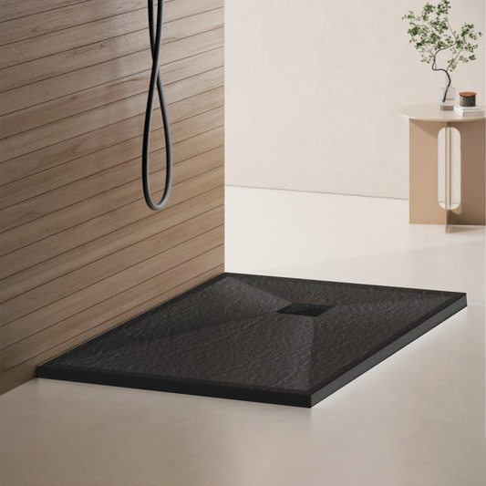 Brodzik prostokątny 80x120 cm, wąski 3 cm, ciemnoszary Dom i ogród Domyślny tytuł Alessandro Design