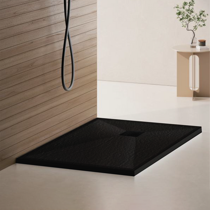 Brodzik prostokątny 70x90 cm, wąski 3 cm, czarny Dom i ogród Domyślny tytuł Alessandro Design