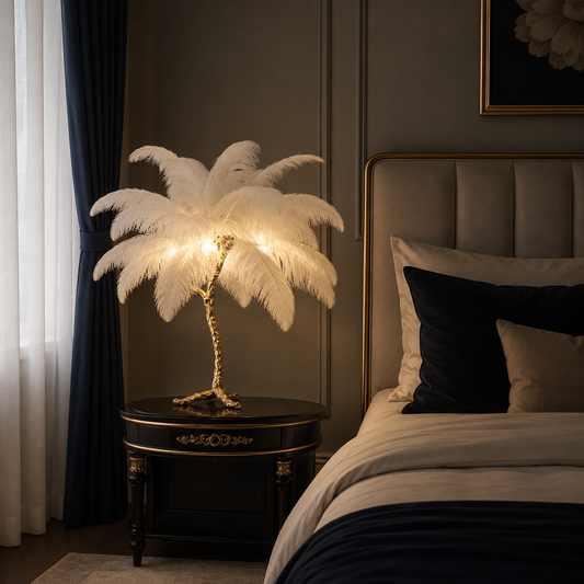 Lampa Pene Karlita 1XE27, średnica 40cm, Biała i Złota