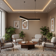 Żyrandol LED podwieszany ANGLE, Ø72cm, 25W, regulowana wysokość, światło zimne 6000K, czarny, metal i akryl