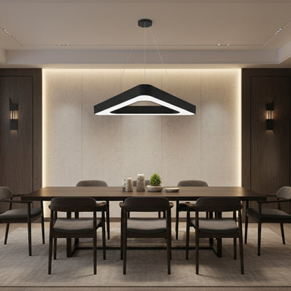 Żyrandol LED podwieszany ANGLE, 60cm, 25W, regulowana wysokość, zimne światło, czarny, metal i akryl