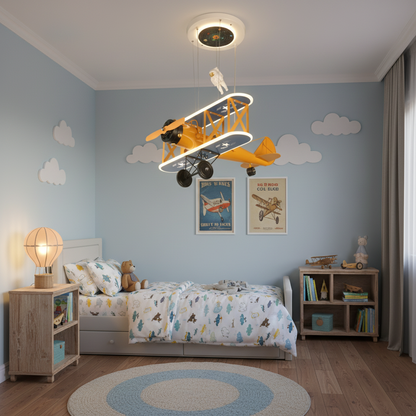 Wiszący żyrandol LED AVION 80W, światło zimne/ciepłe/neutralne, pomarańczowo-niebieskie żyrandole dziecięce Domyślny tytuł Alessandro Design