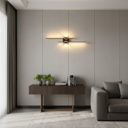 FENG Dekoracyjny kinkiet LED, 19 W, 60 cm, ciepłe / neutralne / chłodne światło, czarny, metal i akryl