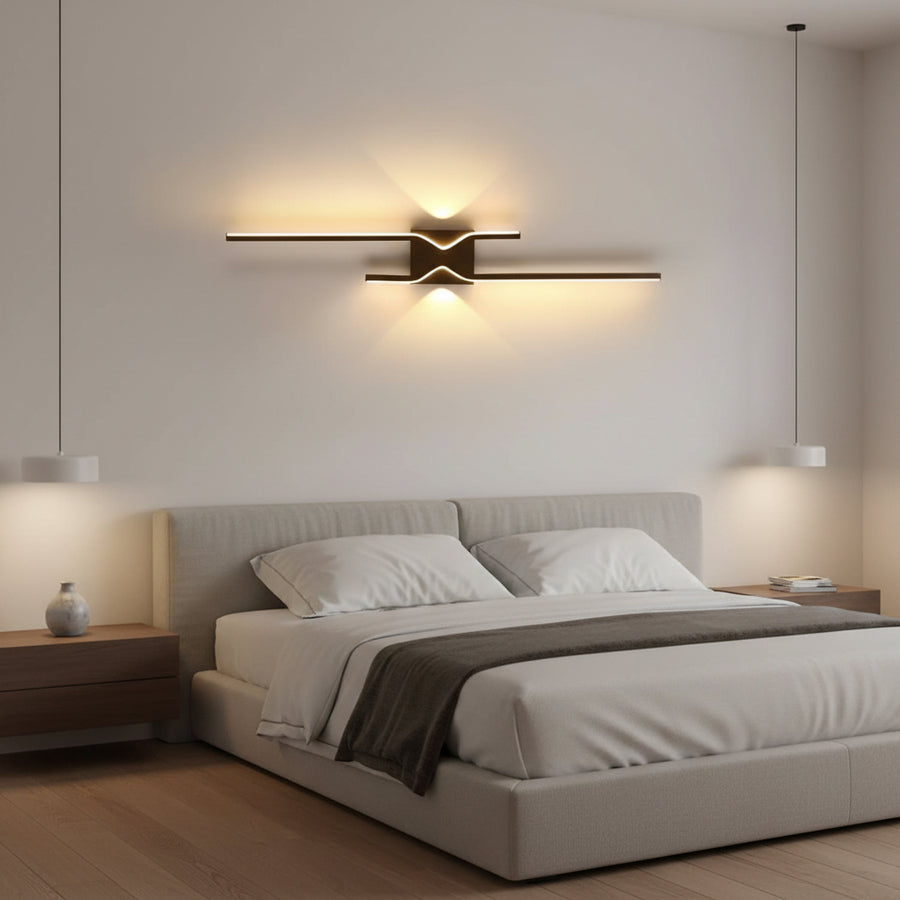 FENG Dekoracyjny kinkiet LED, 19 W, 60 cm, ciepłe / neutralne / chłodne światło, czarny, metal i akryl