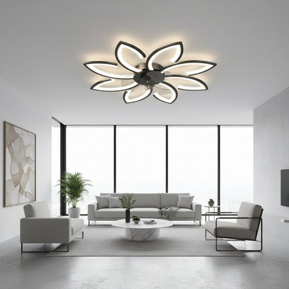 Żyrandol LED ANEMO Fan z pilotem, 47W, G87cm, światło zimne/neutralne/ciepłe, metal i plastik, czarny