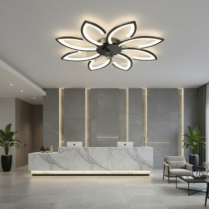 Żyrandol LED ANEMO Fan z pilotem, 47W, G87cm, światło zimne/neutralne/ciepłe, metal i plastik, czarny