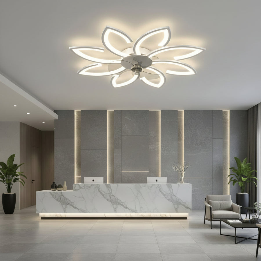 Żyrandol LED ANEMO Fan z pilotem, 48W, G87cm, światło zimne/neutralne/ciepłe, metal i plastik, biały