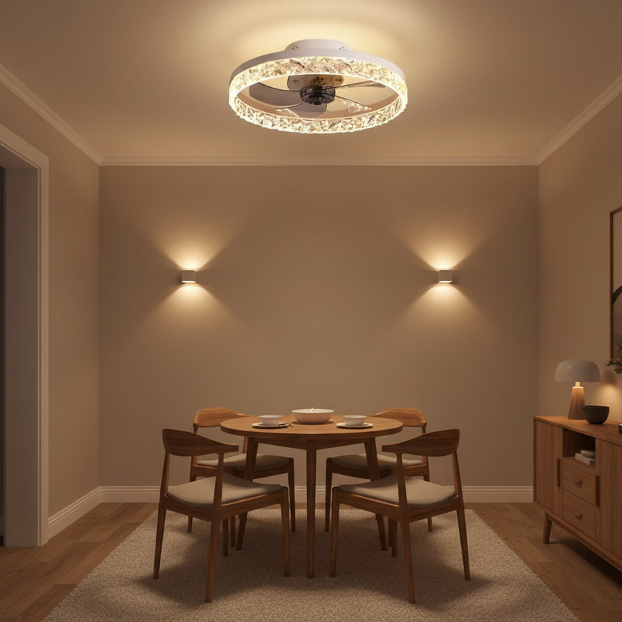 Żyrandol LED VEYA z pilotem, 38 W, śr. 50 cm, światło zimne/neutralne/ciepłe, metal i plastik, biały
