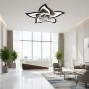 Żyrandol LED ANEMO Fan z pilotem, 49W, G85cm, światło zimne/neutralne/ciepłe, metal i plastik, czarny