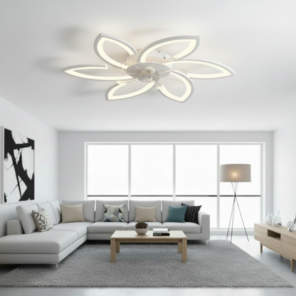 Żyrandol LED ANEMO Fan z pilotem, 36 W, G76,5 cm, światło zimne/neutralne/ciepłe, metal i plastik, biały