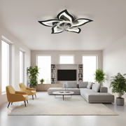 Żyrandol LED ANEMO Fan z pilotem, 49W, G85cm, światło zimne/neutralne/ciepłe, metal i plastik, czarny