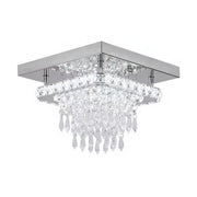 Kwadratowy żyrandol LED Alberico, 17 W, światło zimne/ciepłe/neutralne, kryształ, błyszczący chrom Nowoczesne żyrandole Domyślny tytuł Alessandro Design