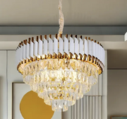 Candelabru Cristal VERSAILLES Supremo 12xE14, Diametru 80cm, Auriu Lucios si Alb, Inaltime Reglabila Candelabre Cristal Default Title Alessandro Design