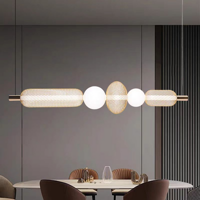Podwieszany żyrandol LED LM551/5GD, 27W, światło 3000/4000/6000K, złoty, regulowana wysokość