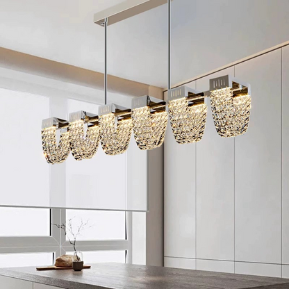 Zawieszany żyrandol LED, STRATUS Supremo, kryształ i metal, 15W, światło zimne/ciepłe/neutralne 3000K/4000K/6000K, luksusowe oświetlenie Cristal Candelabra Domyślny tytuł Alessandro Design