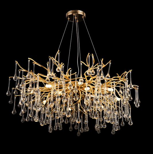 Candelabru Cristal NEBULA Magno, 9x G9, Auriu, 60cm Candelabre Cristal Default Title Alessandro Design