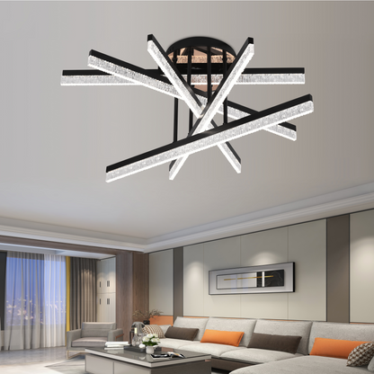 Lustra LED cu Telecomanda LT179/5BK, 68W, 5 Elemente, Lumina Rece/Clada/Neutra, Dimabila, Negru Lustre LED cu Telecomanda Default Title Alessandro Design