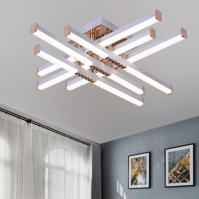 Żyrandol LED z pilotem LT178/6WH, 84W, 6 elementów, światło zimne/ciepłe/neutralne, możliwość przyciemniania, biały