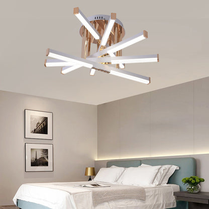Żyrandol LED z pilotem LT182/5WH, 68W, 5 elementów, światło zimne/ciepłe/neutralne, możliwość przyciemniania, białe żyrandole LED z pilotem Domyślny tytuł Alessandro Design