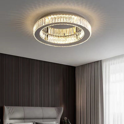 Żyrandol LED z pilotem i kryształem VERTUS 18W, 30cm, Okrąg, Światło Zimne/Ciepłe/Neutralne, Możliwość Przyciemniania, Chrom