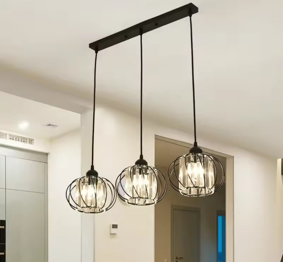 Nowoczesny żyrandol klasyczny, wiszący, Monica LC910/3LBK, 3 X E27, czarny, metal i szkło, regulowana wysokość Klasyczne żyrandole Domyślny tytuł Alessandro Design