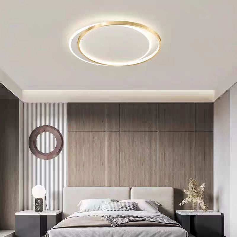 Żyrandol LED z pilotem SOLARA 51W, 2 koła, światło zimne/ciepłe/neutralne, możliwość przyciemniania, złoto-białe Żyrandole LED z pilotem Domyślny tytuł Alessandro Design