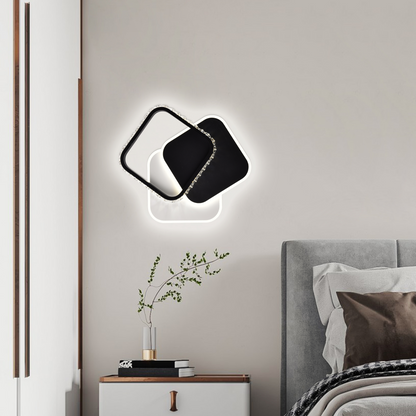 Żyrandol kryształowy LED PRISMIQ 39W, 3 kwadraty, światło zimne/ciepłe/neutralne, czarne żyrandole LED Domyślny tytuł Alessandro Design