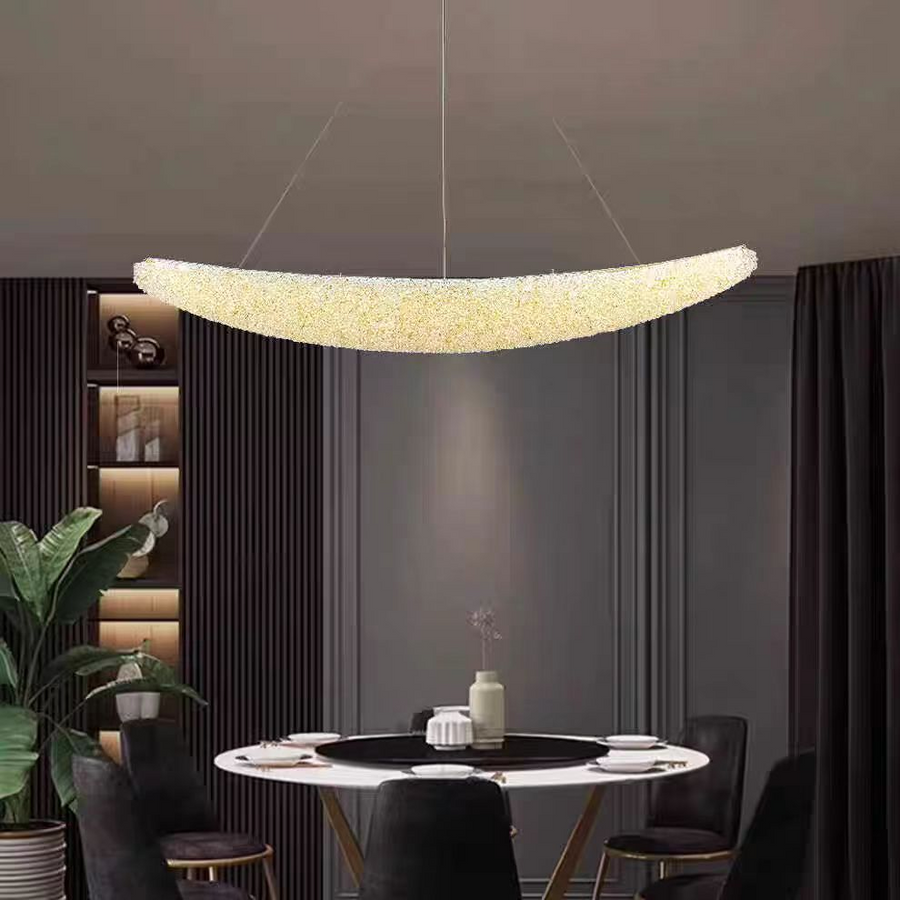 Candelabru Modern cu Cristal, Telecomanda, PRAGA, 31W, Lumina Calda/Neutra/Rece, Lungime 80 cm, Auriu, Inaltime reglabila Lustre LED cu Telecomanda Default Title Alessandro Design