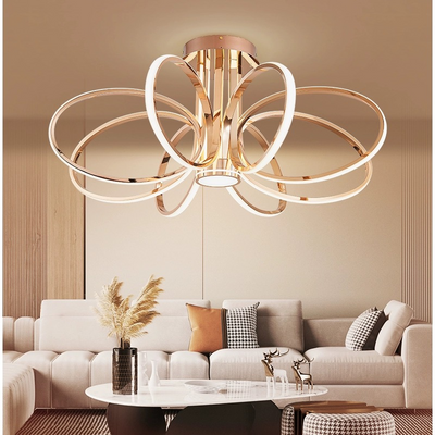 Żyrandol LED z pilotem LT771/700GD, 45W, światło ciepłe/zimne/neutralne, możliwość przyciemniania, złoty