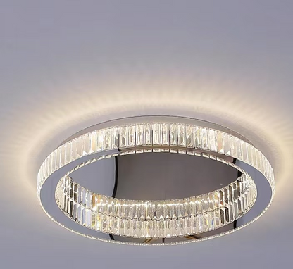 Żyrandol LED z pilotem i kryształem VERTUS 31W, 50cm, Okrąg, Światło zimne/ciepłe/Neutralne, Możliwość ściemniania, Chromowany Żyrandol LED z pilotem Domyślny tytuł Alessandro Design