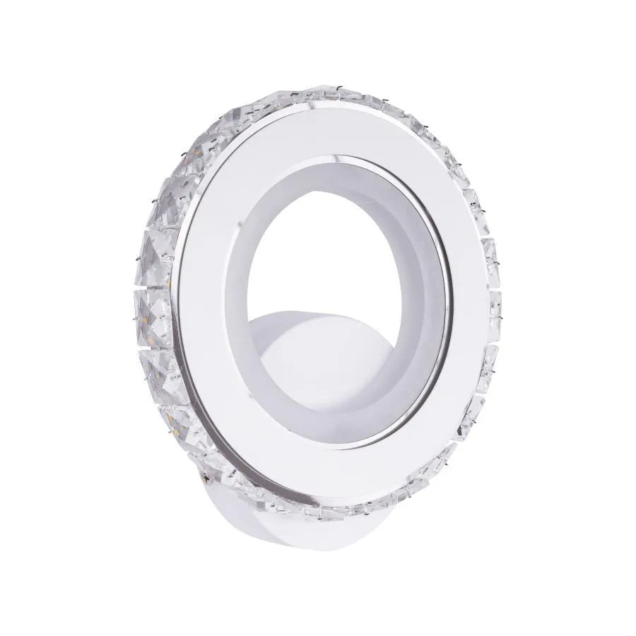 Kinkiet LED Borandis 16W, biały z chromem, akrylem i kryształem, światło zimne/ciepłe/neutralne Kinkiety wewnętrzne Tytuł domyślny Alessandro Design
