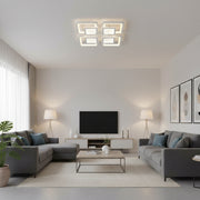 Żyrandol LED z pilotem SUSAN 96W, 4 kwadraty, światło zimne/ciepłe/neutralne, możliwość przyciemniania, biały Żyrandol LED z pilotem Domyślny tytuł Alessandro Design