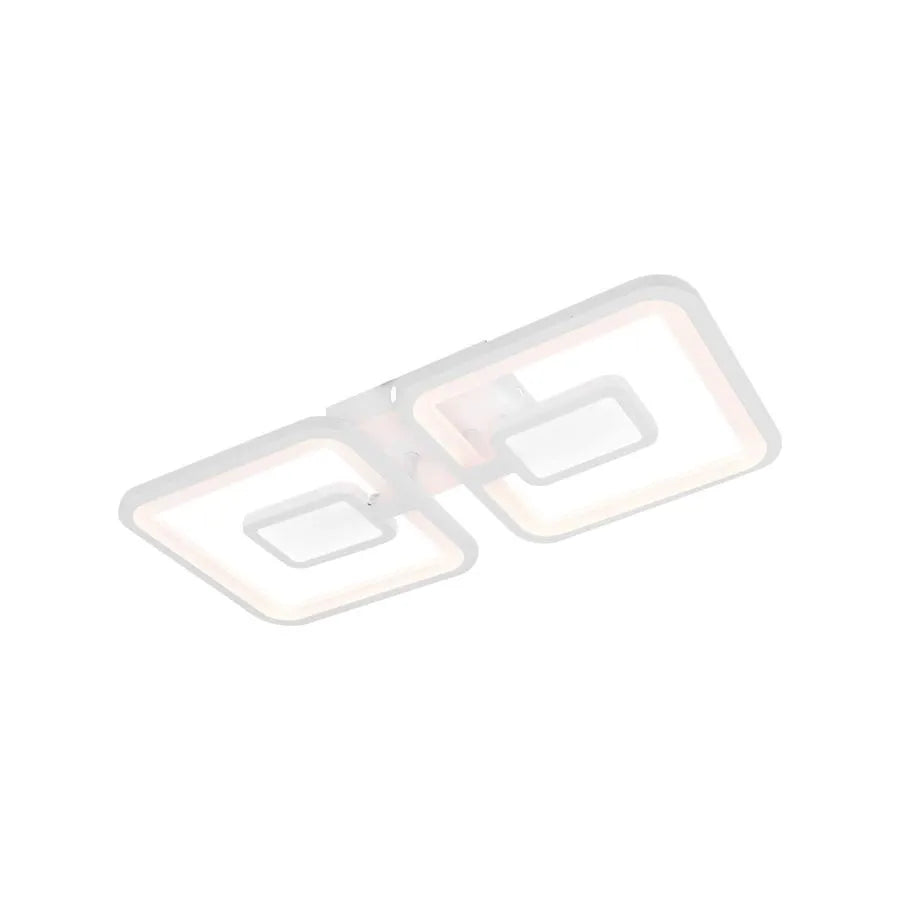 Żyrandol LED z pilotem FELIX 28W, 2 kwadraty, światło zimne/ciepłe/neutralne, możliwość przyciemniania, biały Żyrandol LED z pilotem Domyślny tytuł Alessandro Design