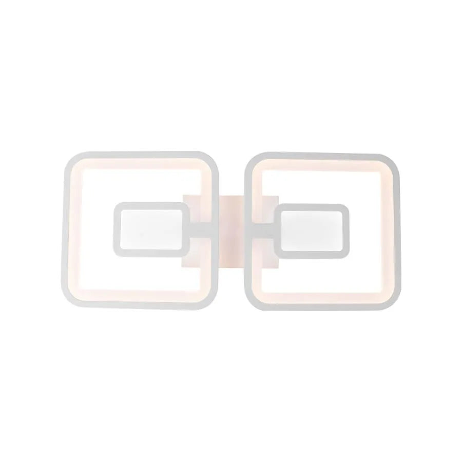 Żyrandol LED z pilotem FELIX 28W, 2 kwadraty, światło zimne/ciepłe/neutralne, możliwość przyciemniania, biały Żyrandol LED z pilotem Domyślny tytuł Alessandro Design