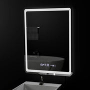 Prostokątne lustro LED, 60x80cm, czujnik Wizz MotionGlow Marcello, system odmgławiania, zegar i termometr, lusterka Dimabila Marcello Domyślny tytuł Alessandro Design