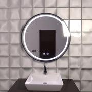 Okrągłe lustro LED 60 cm, Lucea Touch, system odmgławiania, przyciemniane lustro łazienkowe z diodą LED i odmgławiaczem Domyślny tytuł Alessandro Design