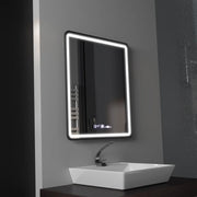 Prostokątne lustro LED, 75x90cm, Favola MotionGlow Marcello, system odmgławiania, zegar i termometr, możliwość przyciemniania