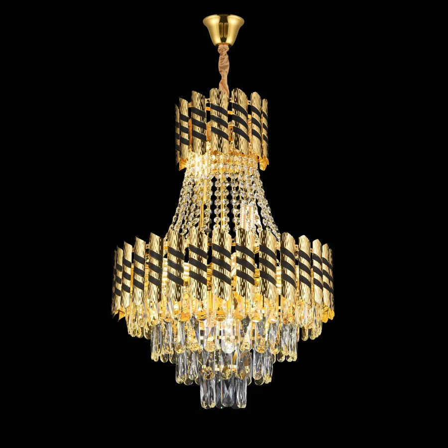 Żyrandol Kryształowy 10XE14 Nardo Złoty Czarny, średnica 60 cm, wysokość 75 cm Żyrandole kryształowe Domyślny tytuł Alessandro Design