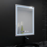 Prostokątne lustro LED, 60x80cm, Verite Imperial Silver Motion Glow Marcello, system odmgławiania, zegar i termometr, przyciemniane lustra Marcello Domyślny tytuł Alessandro Design