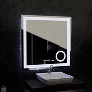 Prostokątne lustro LED, 80x80 cm, Souverain MotionGlow Marcello, system usuwania zamglenia, zegar i termometr, lupa kosmetyczna, przyciemniane lustra Marcello Domyślny tytuł Alessandro Design