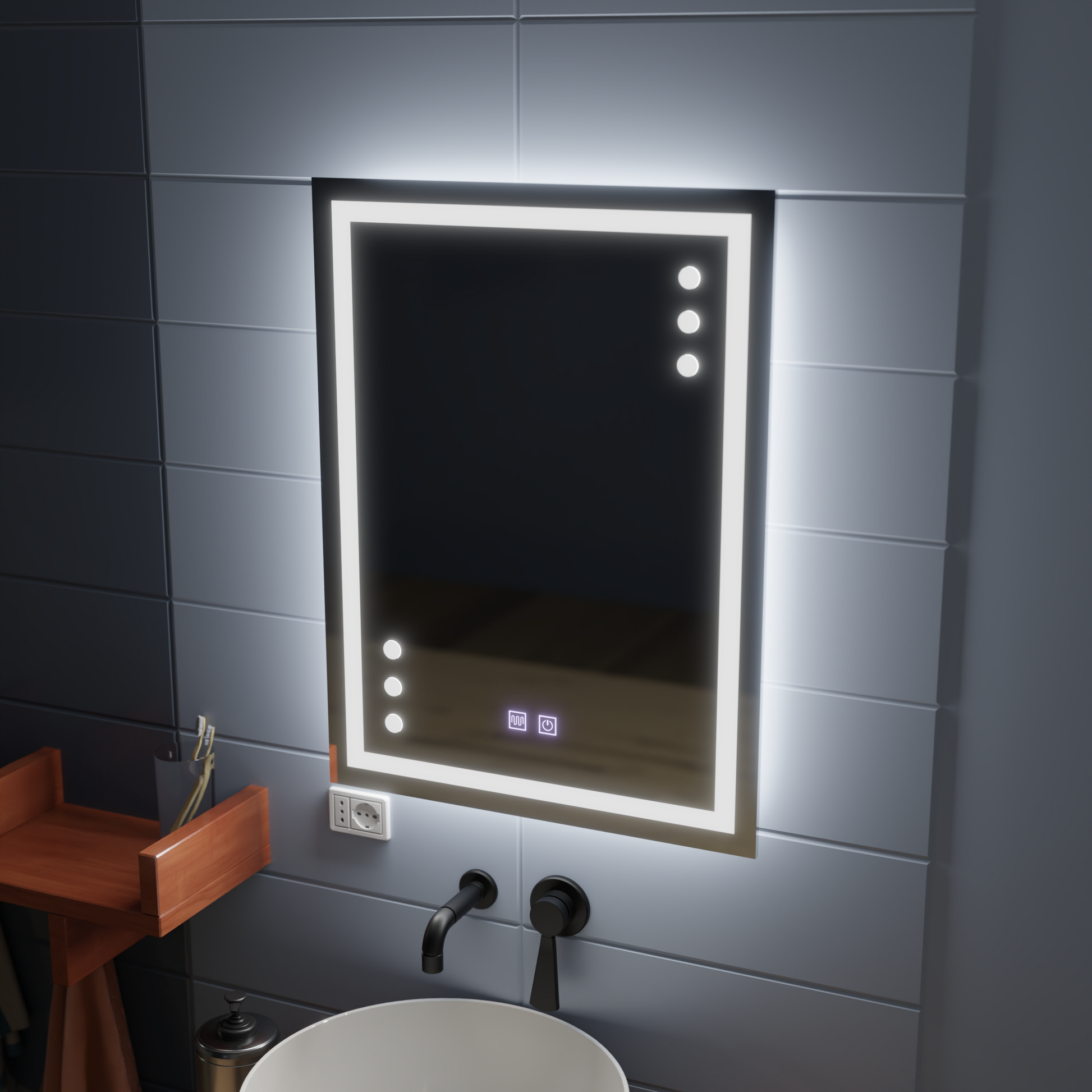 Lustro LED Touch Infima Demist System 60X80cm Lustra Korman E Domyślny tytuł Alessandro Design