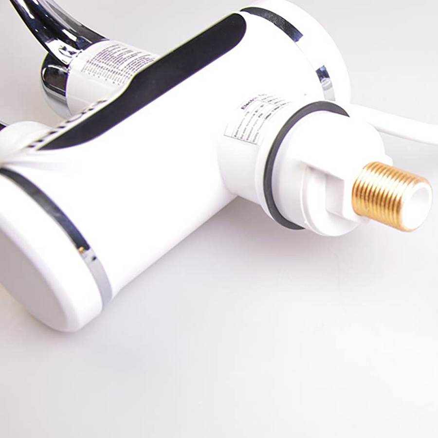 Bateria elektryczna z natychmiastowym podgrzewaniem wody, wyświetlacz temperatury LED, pozioma z uchwytem do zlewu/wanny, moc 3000 W, ciepła woda 30°C-60°C, biała, Z007XDT Baterie kuchenne Domyślny tytuł Alessandro Design